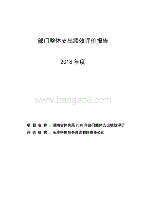 2018年省体育局部门整体支出绩效评价报告（湖南）.pdf