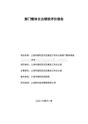 2017年普陀区社区办部门整体支出项目绩效评价报告.pdf