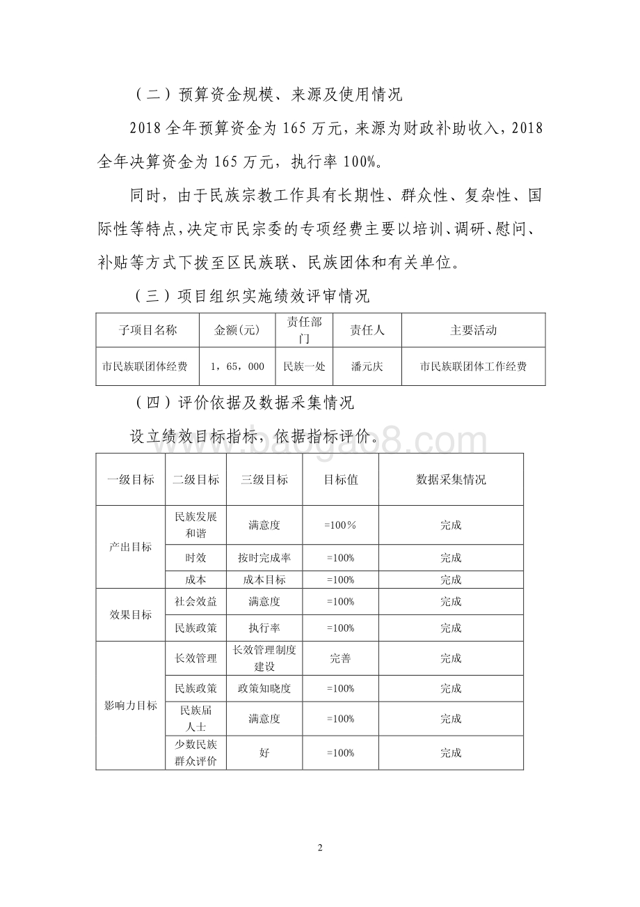 2018 年民族联团体专项经费绩效评价报告.pdf_第2页