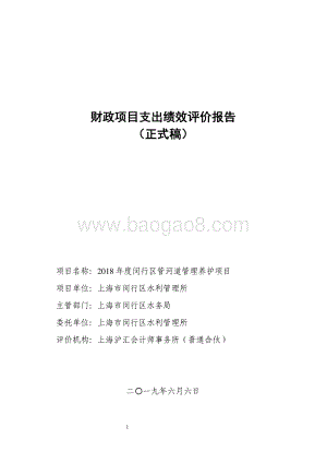 2018年度闵行区管河道管理养护项目绩效评价报告.pdf