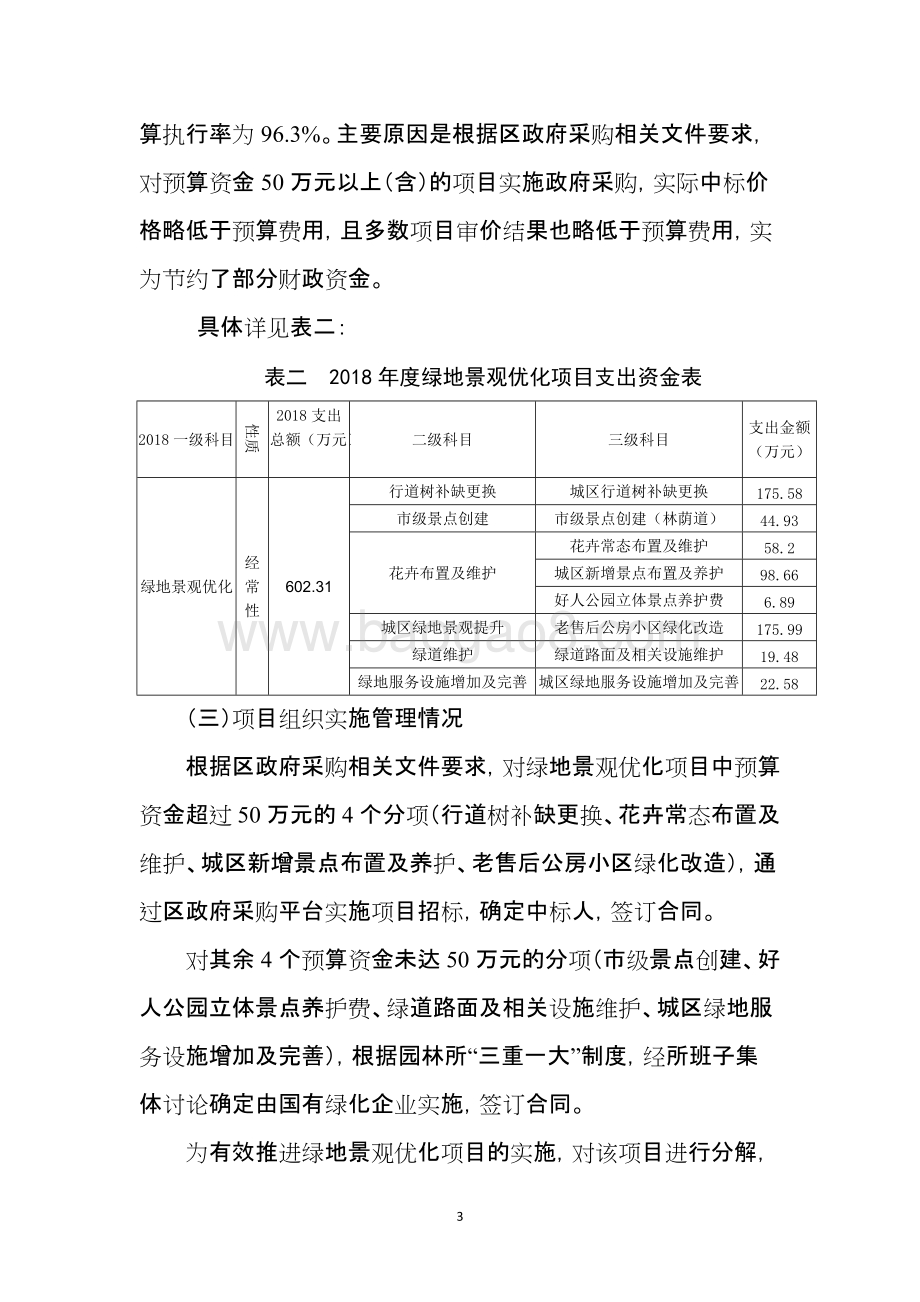 2018年度绿地景观优化项目支出绩效自评价报告.docx_第3页