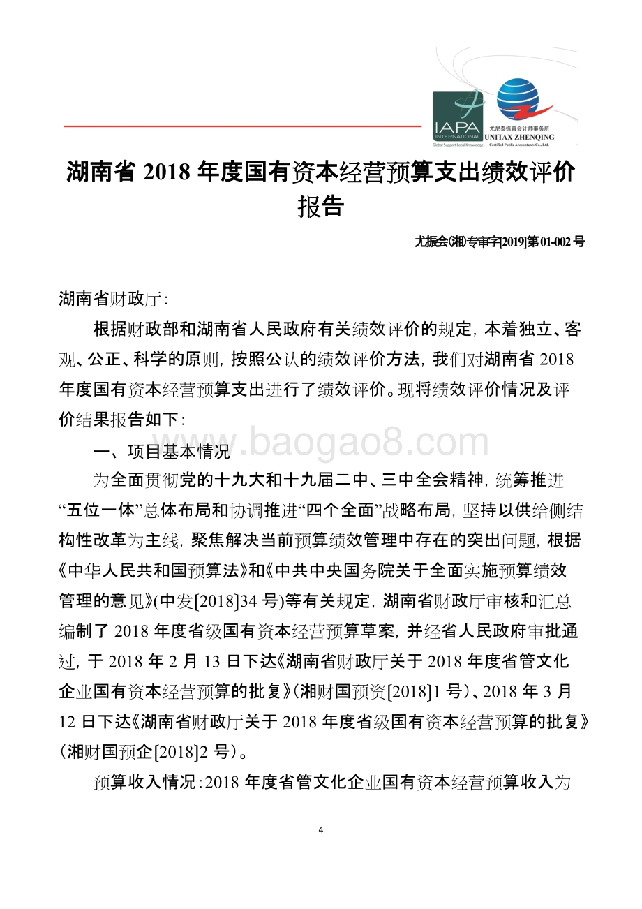 2018年度省级国有资本经营预算项目支出绩效评价报告（湖南）.doc_第4页