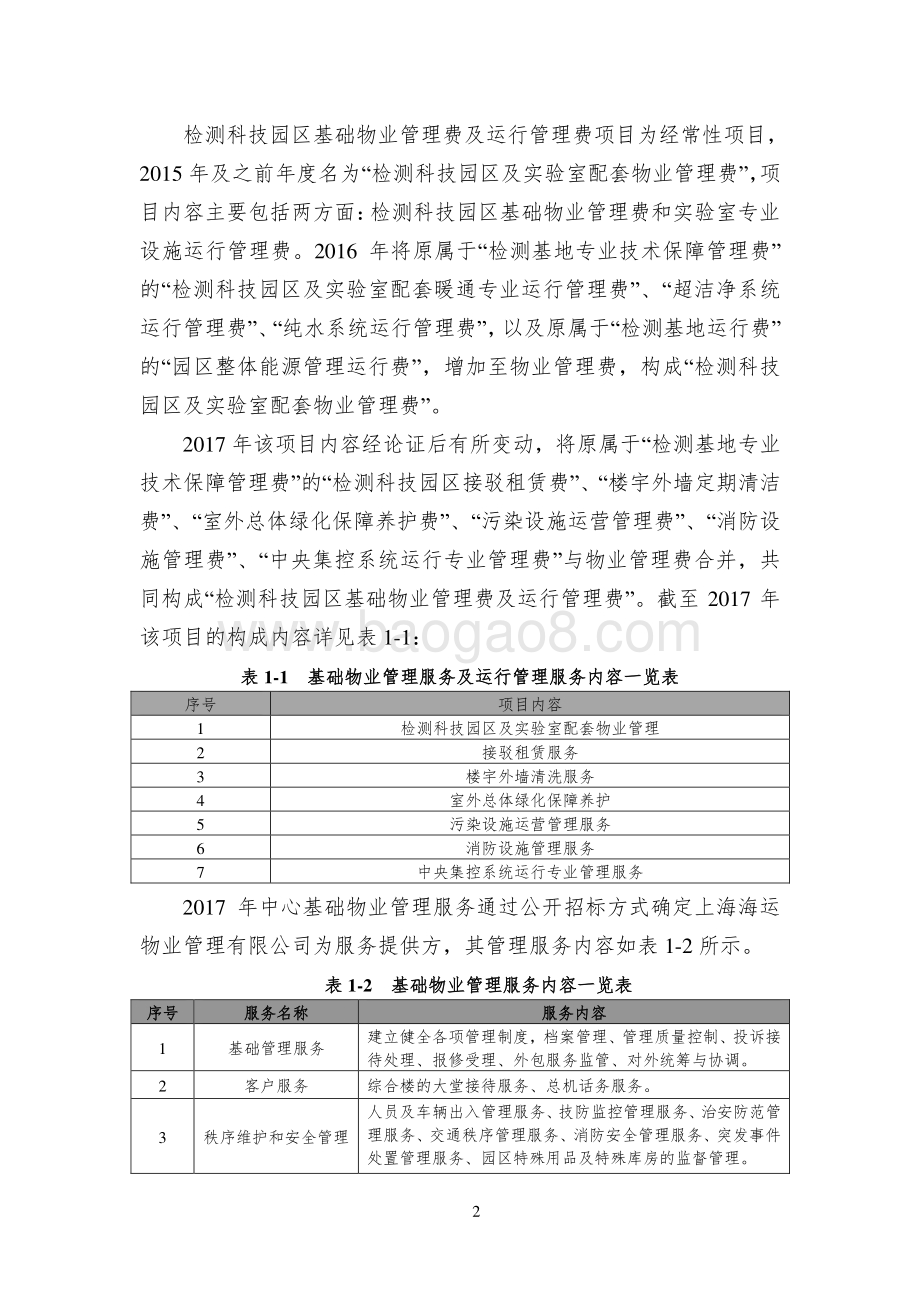 2017 年度检测科技园区基础物业管理费及运行管理费绩效评价报告.pdf_第4页