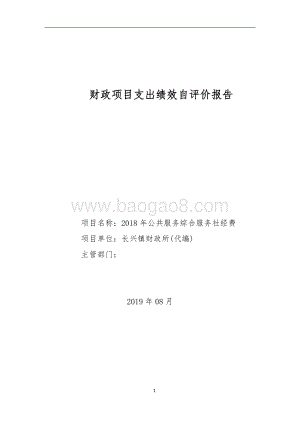 2018年公共服务综合服务社经费项目绩效自评价报告.doc