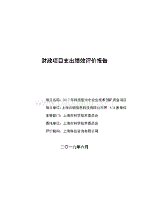 2017 年科技型中小企业技术创新资金项目绩效评价报告.pdf