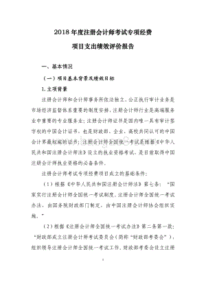 2018 年度注册会计师考试专项经费项目支出绩效评价报告.pdf