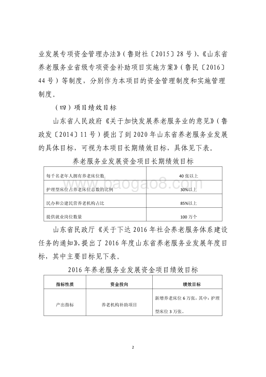 2016年养老和养老服务业发展资金（养老服务业发展专项）绩效评价报告（山东）.pdf_第2页