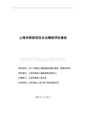 2017 年残疾人辅助器具适配-辅具、假肢等项目绩效评价报告.pdf