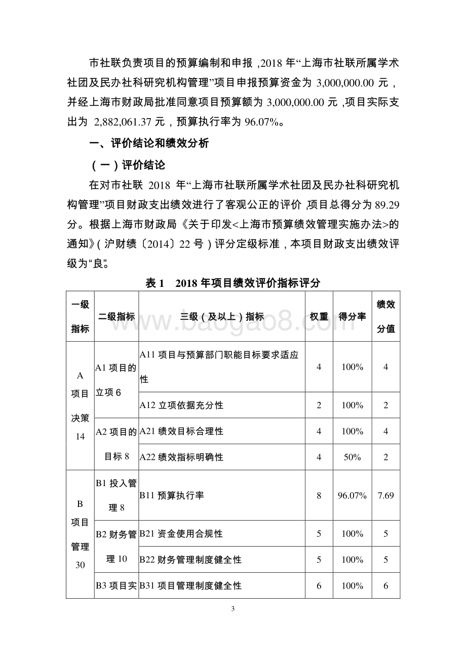 2018 年“上海市社联所属学术社团及民办社科研究机构管理”项目绩效评价报告.pdf_第3页