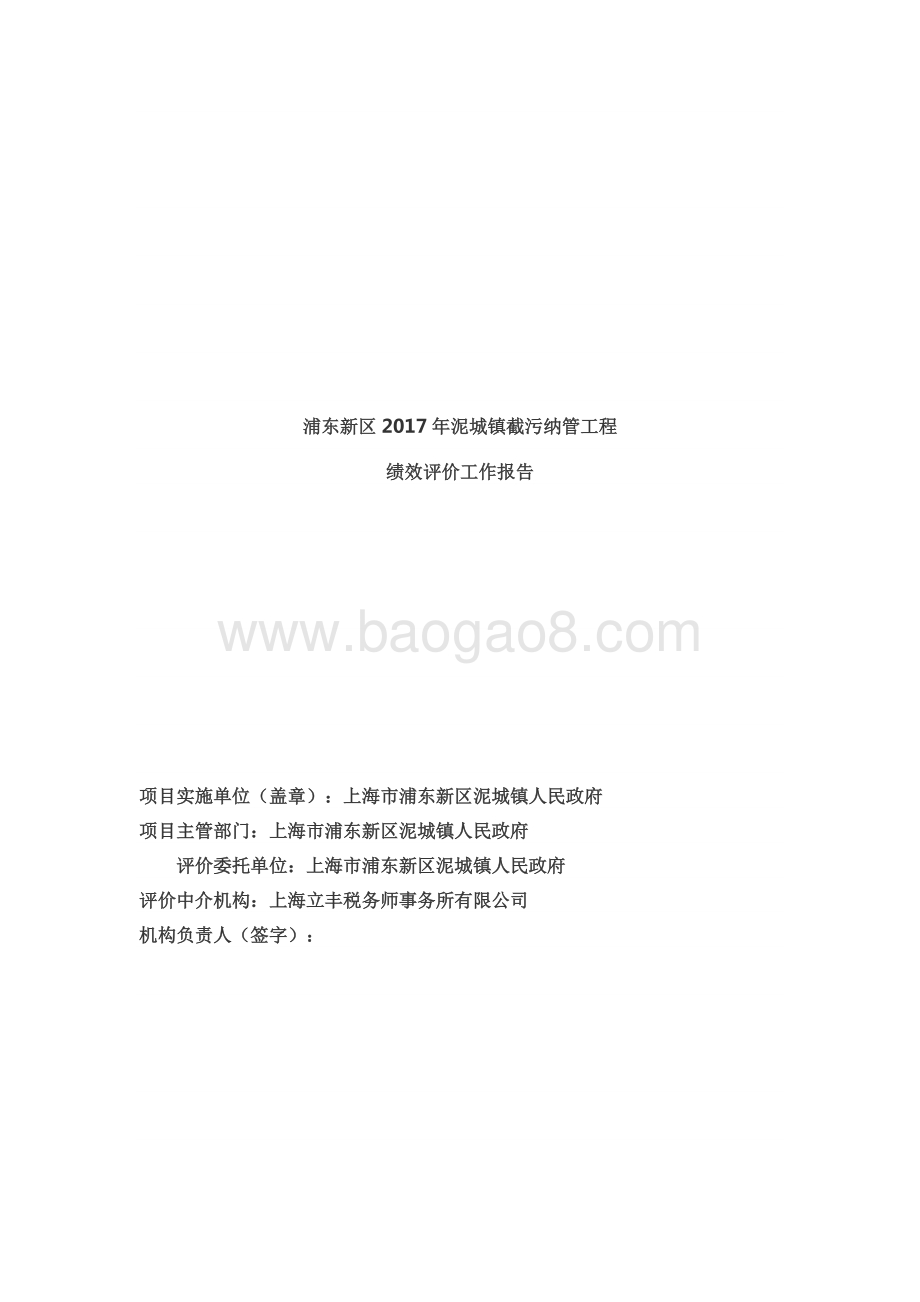 2017年泥城镇截污纳管工程绩效评价工作报告.docx_第2页