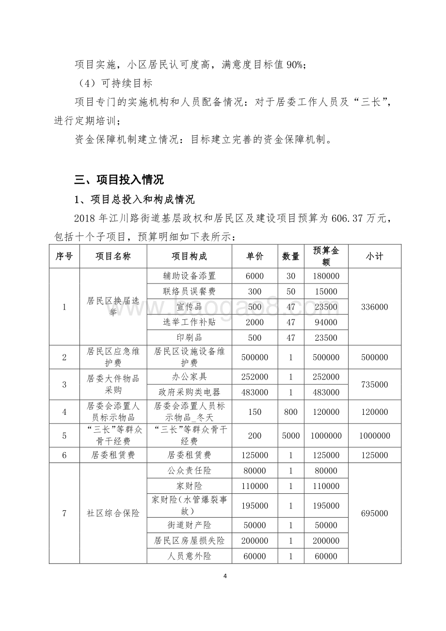 2018年闵行区江川路街道办事处基层政权和居民区建设项目绩效前评价报告.pdf_第4页