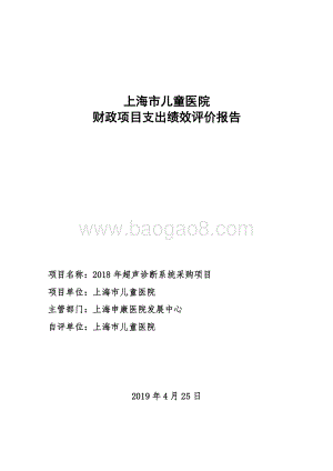 2018 年超声诊断系统采购项目绩效评价报告.pdf