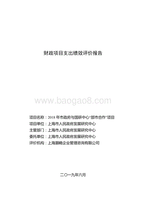 2018 年市政府与国研中心“部市合作”项目绩效评价报告.pdf