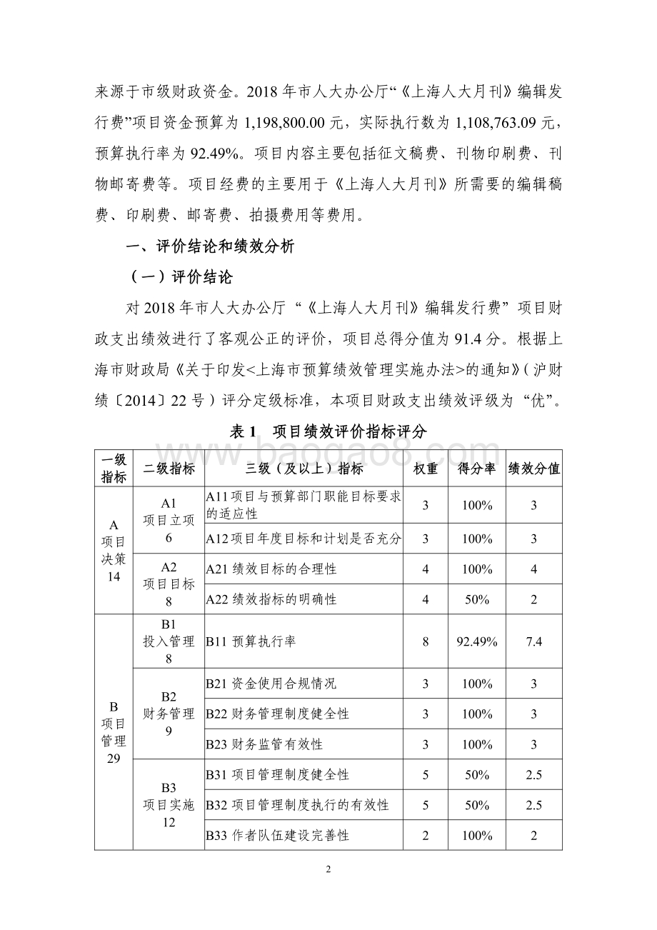 2018 年“《上海人大月刊》编辑发行费”项目绩效评价报告.pdf_第3页