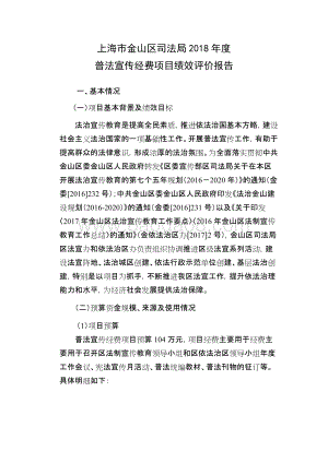 2018年度普法宣传经费项目支出绩效自评价报告.docx