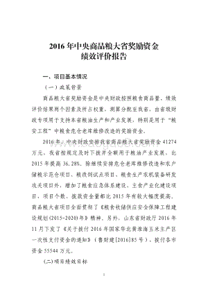 2016年中央商品粮大省奖励资金绩效评价报告（山东）.pdf
