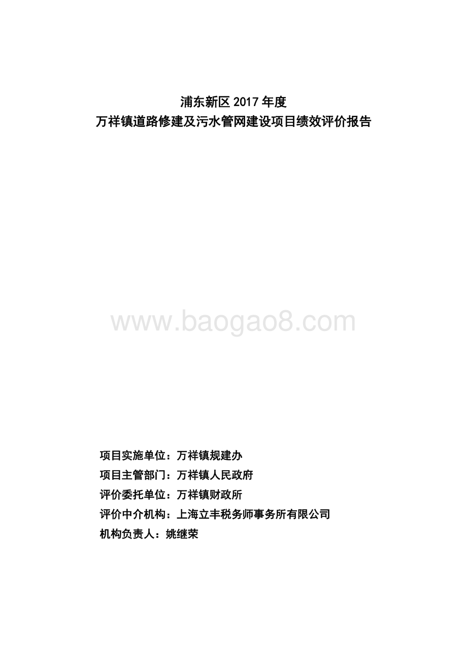 2017年度万祥镇道路修建及污水管网建设项目绩效评价报告.docx_第3页