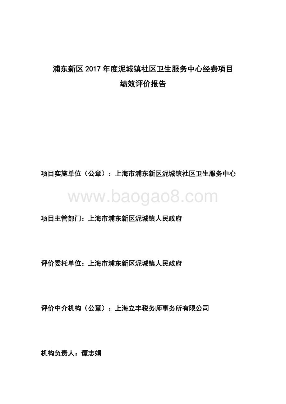 2017年度泥城镇社区卫生服务中心经费项目绩效评价报告.docx_第3页