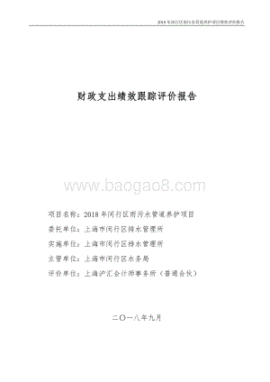 2018年闵行区排水管理所雨污水管道养护绩效跟踪评价报告.pdf