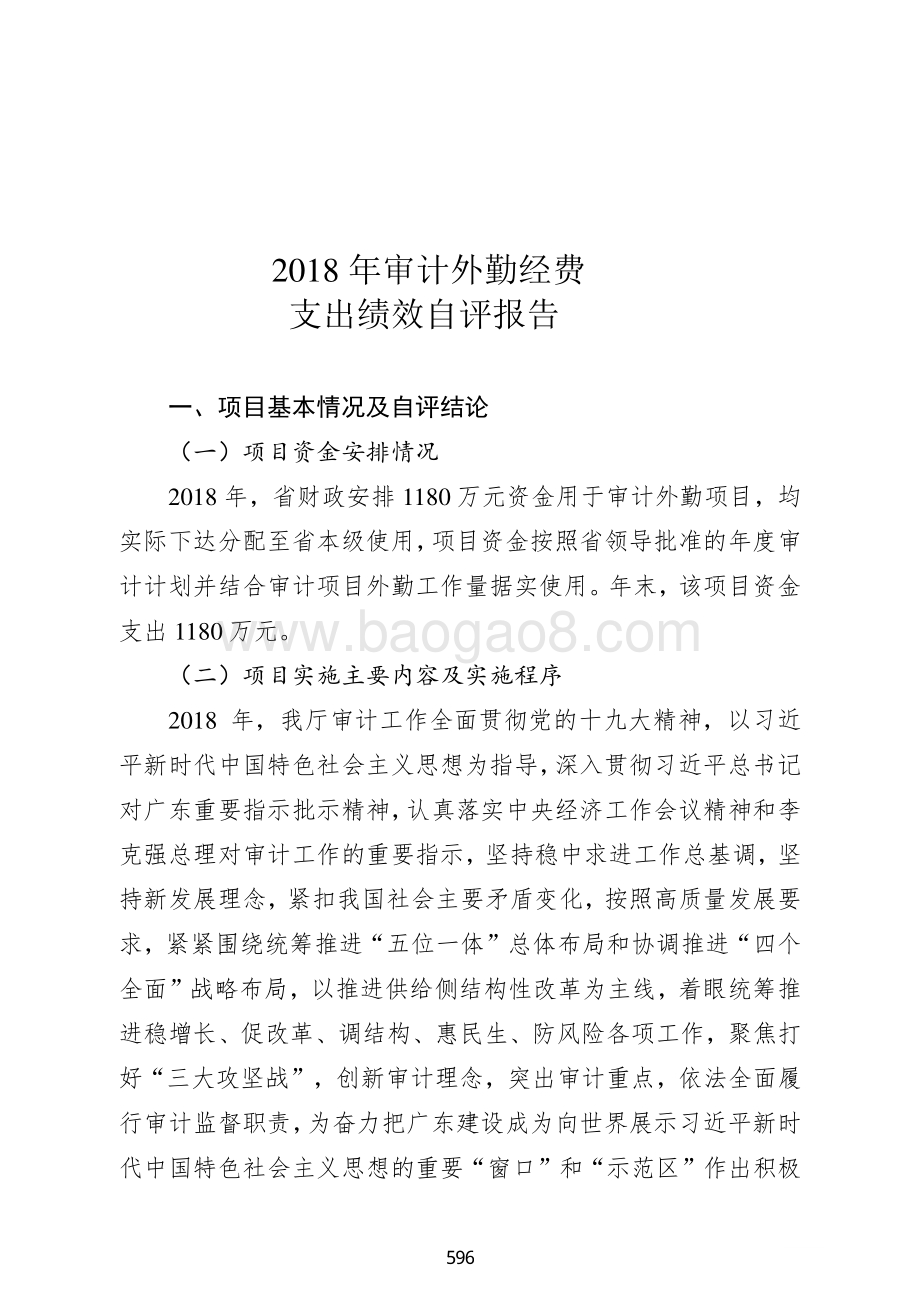 2018年审计外勤经费支出绩效自评报告绩效自评报告（广东2019）.pdf_第1页