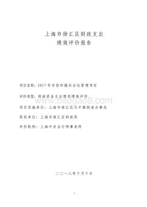 2017 年市容环境社会化管理项目绩效评价报告.pdf