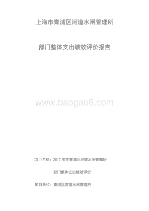 2017年度青浦区河道水闸管理所部门整体支出绩效评价报告.docx