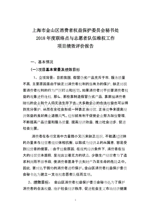 2018年度联络点与志愿者队伍维权工作项目支出绩效自评价报告.doc
