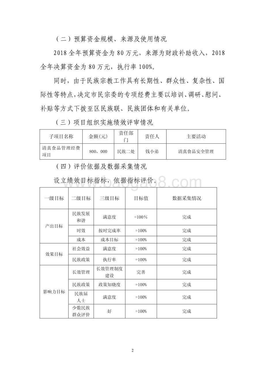 2018 年清真食品管理专项经费绩效评价报告.pdf_第2页