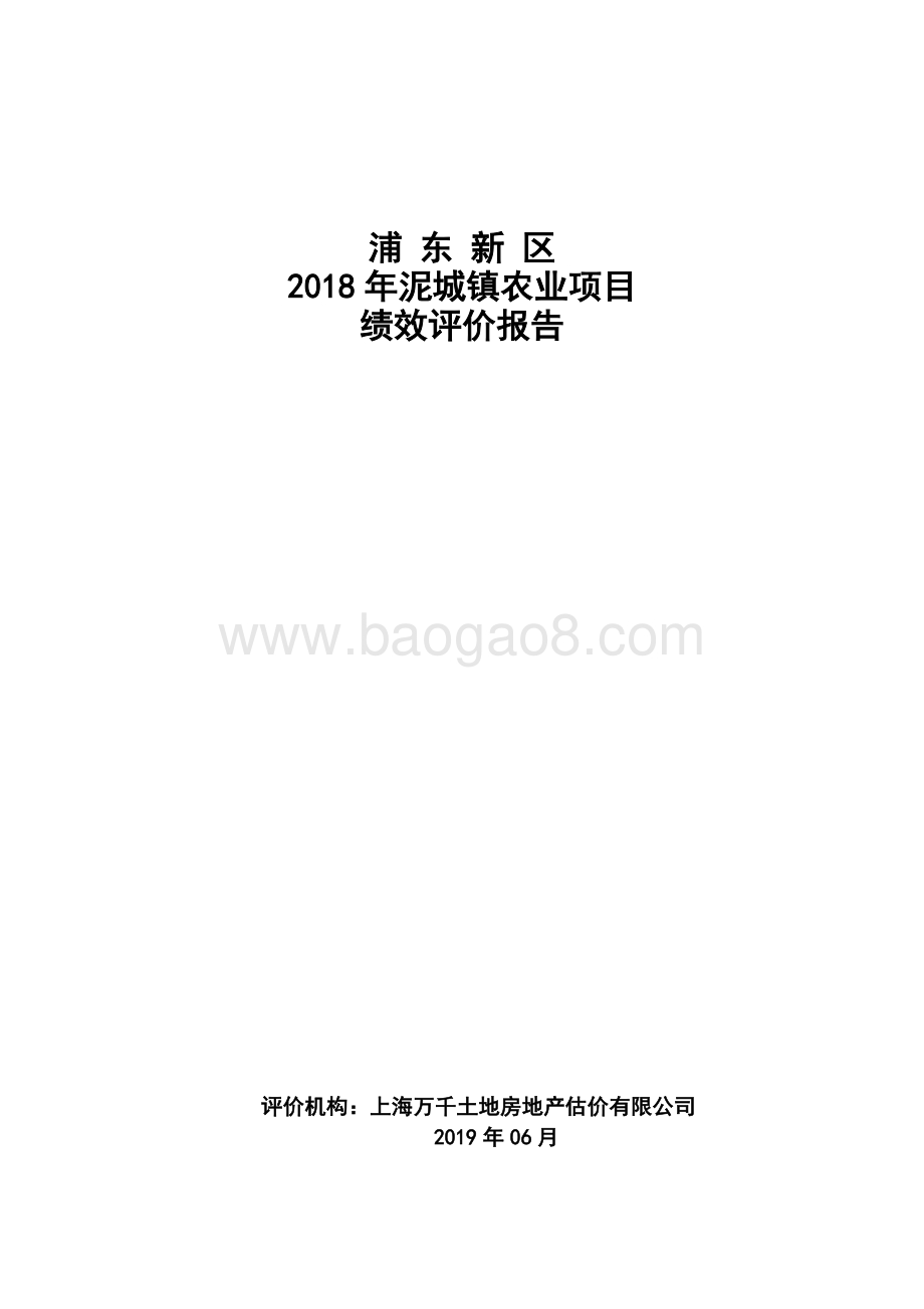2018年泥城镇农业资金项目绩效评价报告.docx_第1页