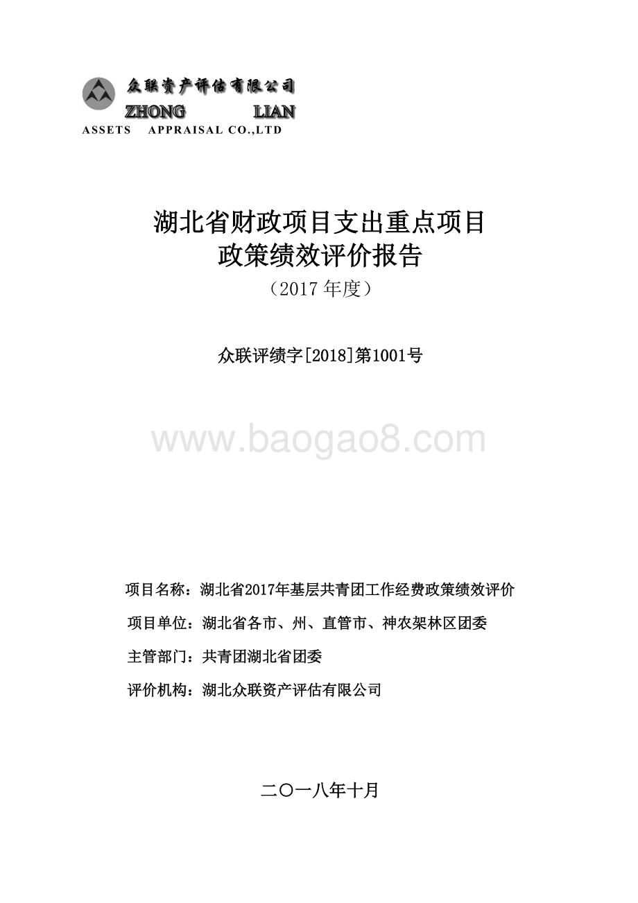 2017年青年基层团政策绩效评价报告.docx_第1页