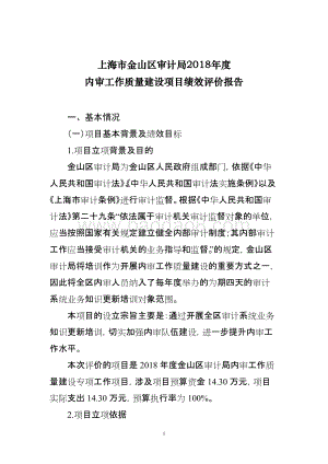2018年度内审工作质量建设项目绩效自评价报告.doc