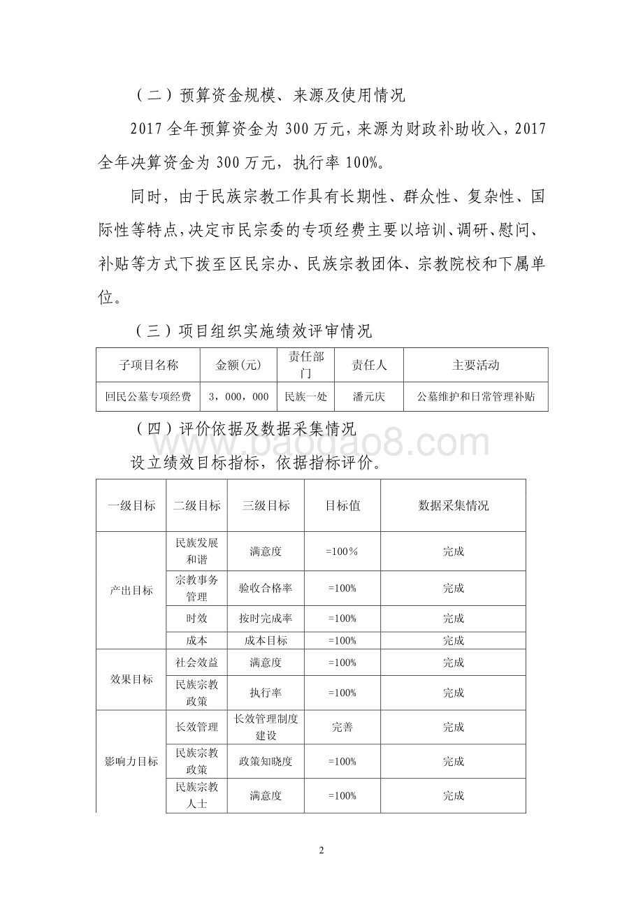 2017 年回民公墓专项经费绩效评价报告.pdf_第2页