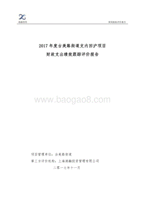 2017年度古美路街道支内回沪项目财政支出绩效跟踪评价报告.pdf
