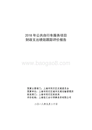 2018年公共自行车服务项目财政支出绩效跟踪评价报告.pdf