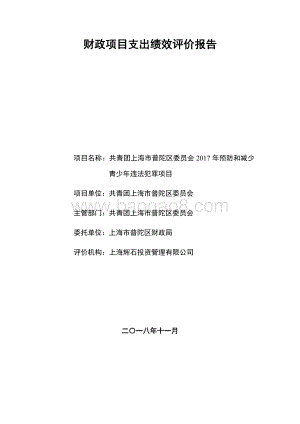 2017年普陀区预防和减少青少年违法犯罪项目绩效评价报告.pdf