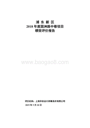 2018年度园洲路中修项目绩效评价报告.docx