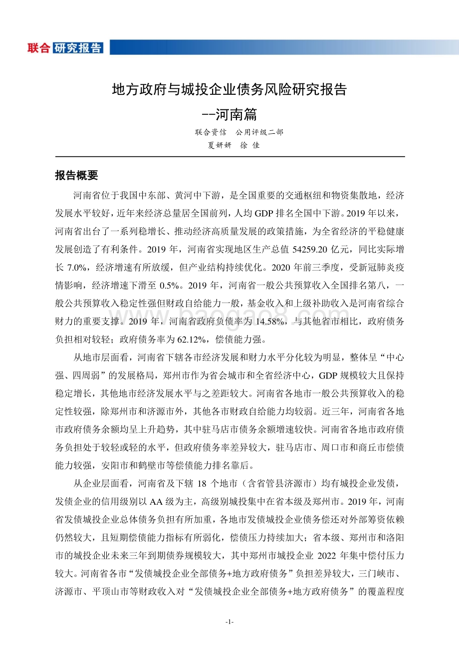 地方政府与城投企业债务风险研究报告：河南篇.pdf_第2页
