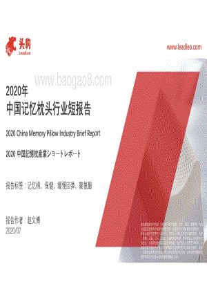 2020年中国记忆枕头行业短报告.pdf