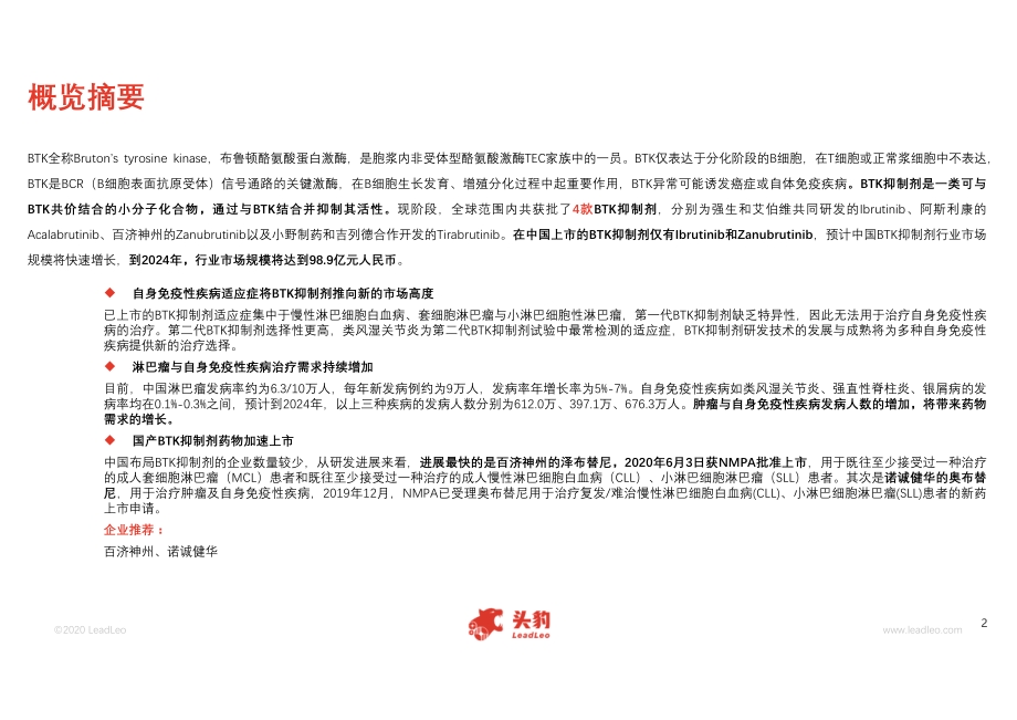 2020年中国BTK抑制剂行业短报告.pdf_第2页