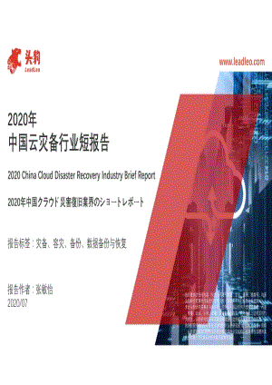2020年中国云灾备行业短报告.pdf