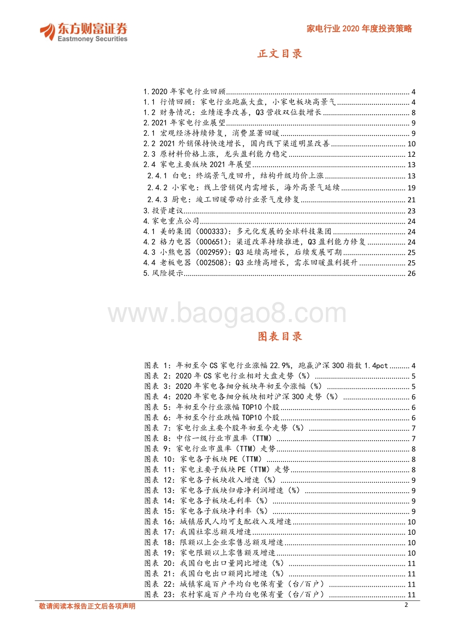 家电行业2020年度投资策略：内外共振景气上行.pdf_第2页