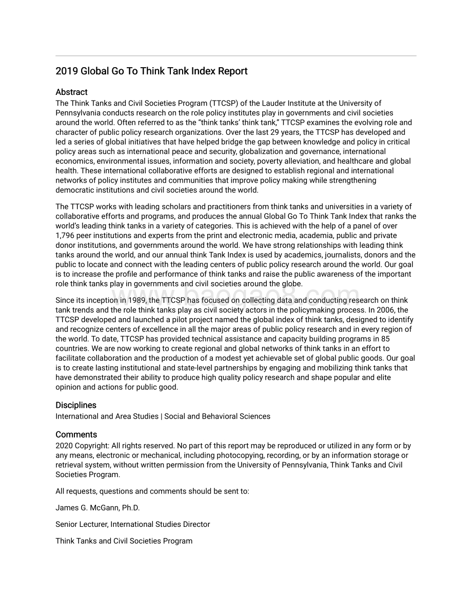 2019全球智库报告（英文版）.pdf_第2页