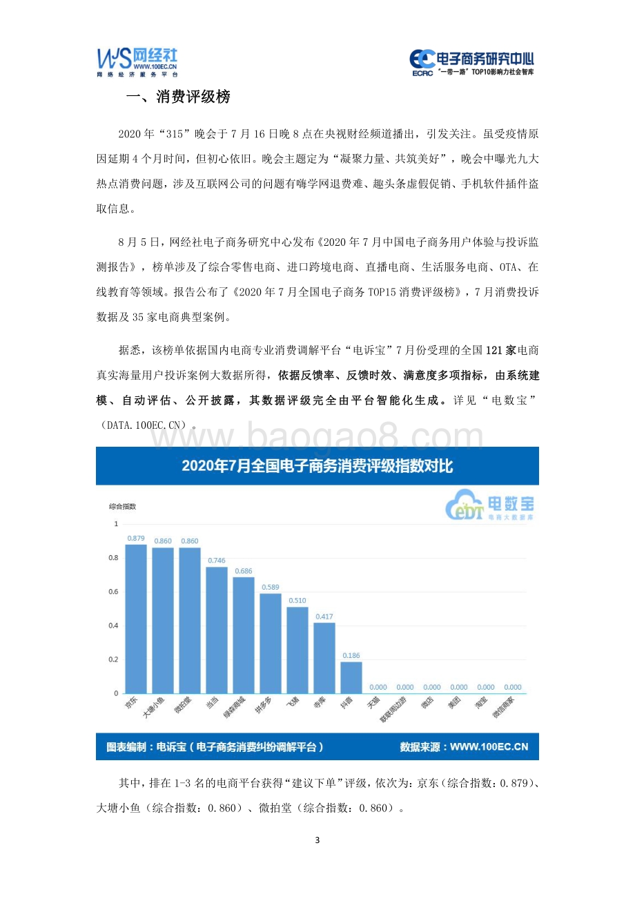 2020年7月中国电子商务用户体验与投诉监测报告.pdf_第3页