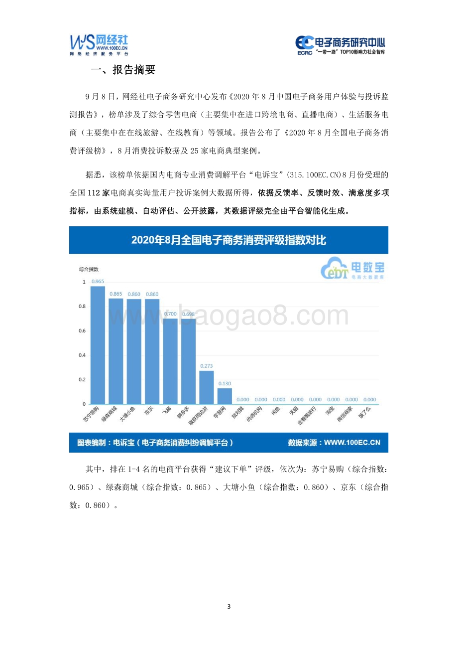 2020年8月中国电子商务用户体验与投诉监测报告.pdf_第3页