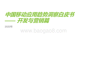 2020年中国移动应用趋势洞察白皮书：开发与营销篇.pptx
