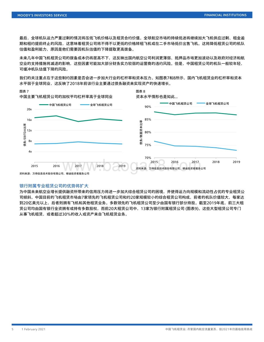 中国飞机租赁业：尽管国内航空流量复苏但2021年仍面临信用挑战.pdf_第5页