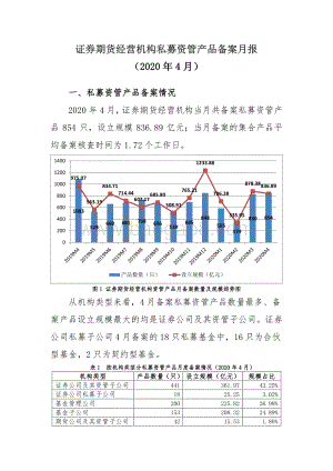 2020年4月证券期货经营机构私募资管产品备案月报.pdf