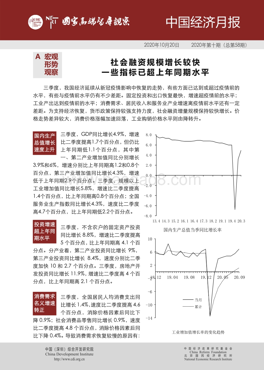 2020年第十期中国经济月报.pdf_第1页