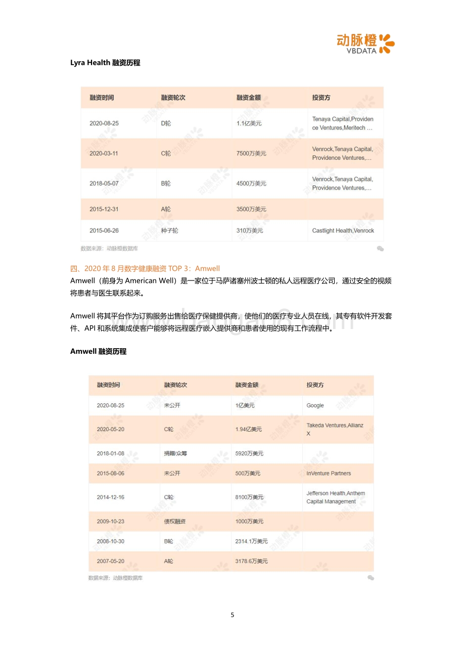 2020年8月全球医疗健康投融资月报.pdf_第5页