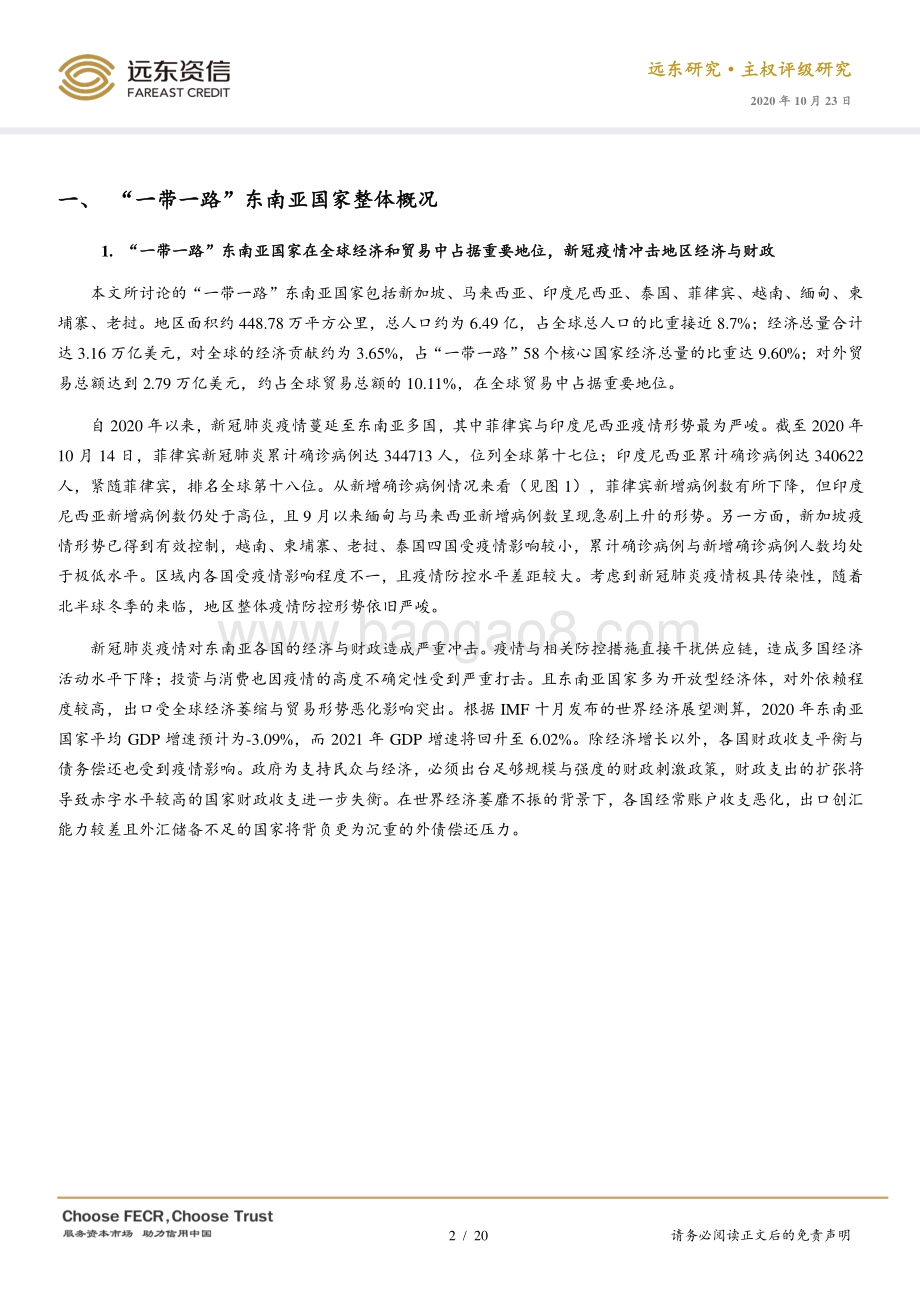 2020年“一带一路”东南亚国家主权信用风险分析.pdf_第2页